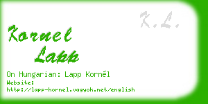 kornel lapp business card